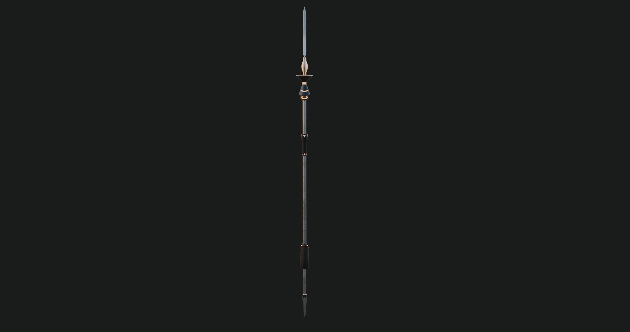 3D Fantasy Spear 03 Glow With PBR Low-poly 3D model_9