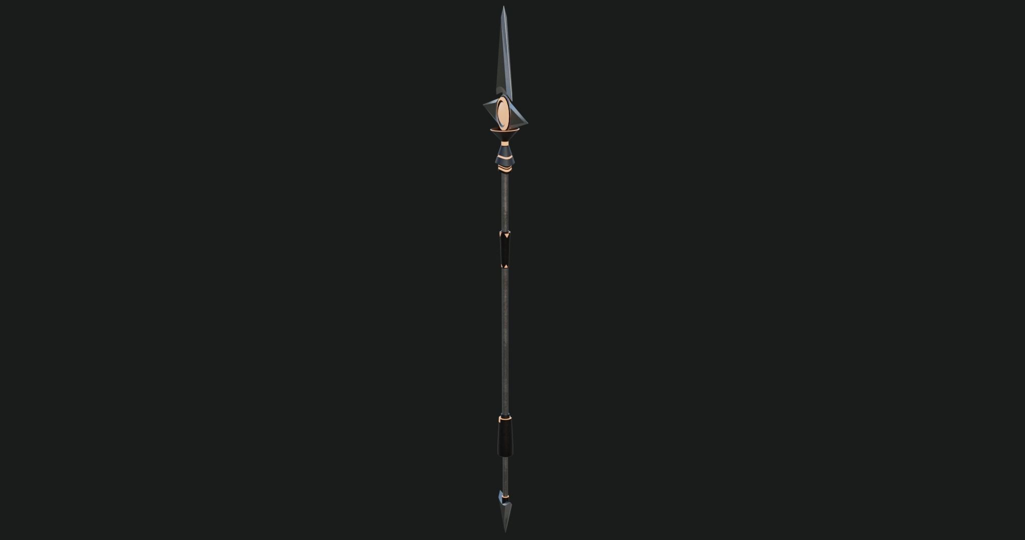 3D Fantasy Spear 03 Glow With PBR Low-poly 3D model_3
