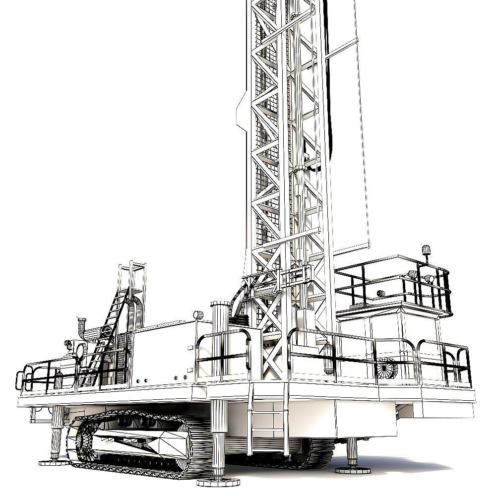 Rotary Drilling Rig 3D model_1