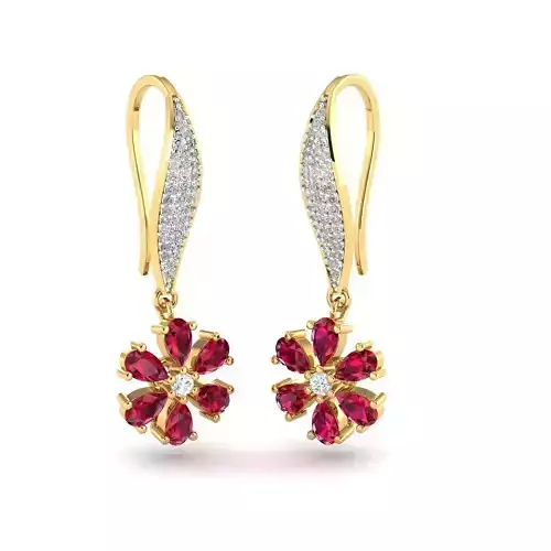Women Earrings 3dm STL OBJ FBX Renders Details 3D print model
