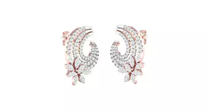 Women Earrings 3dm STL OBJ FBX Renders Details 3D print model