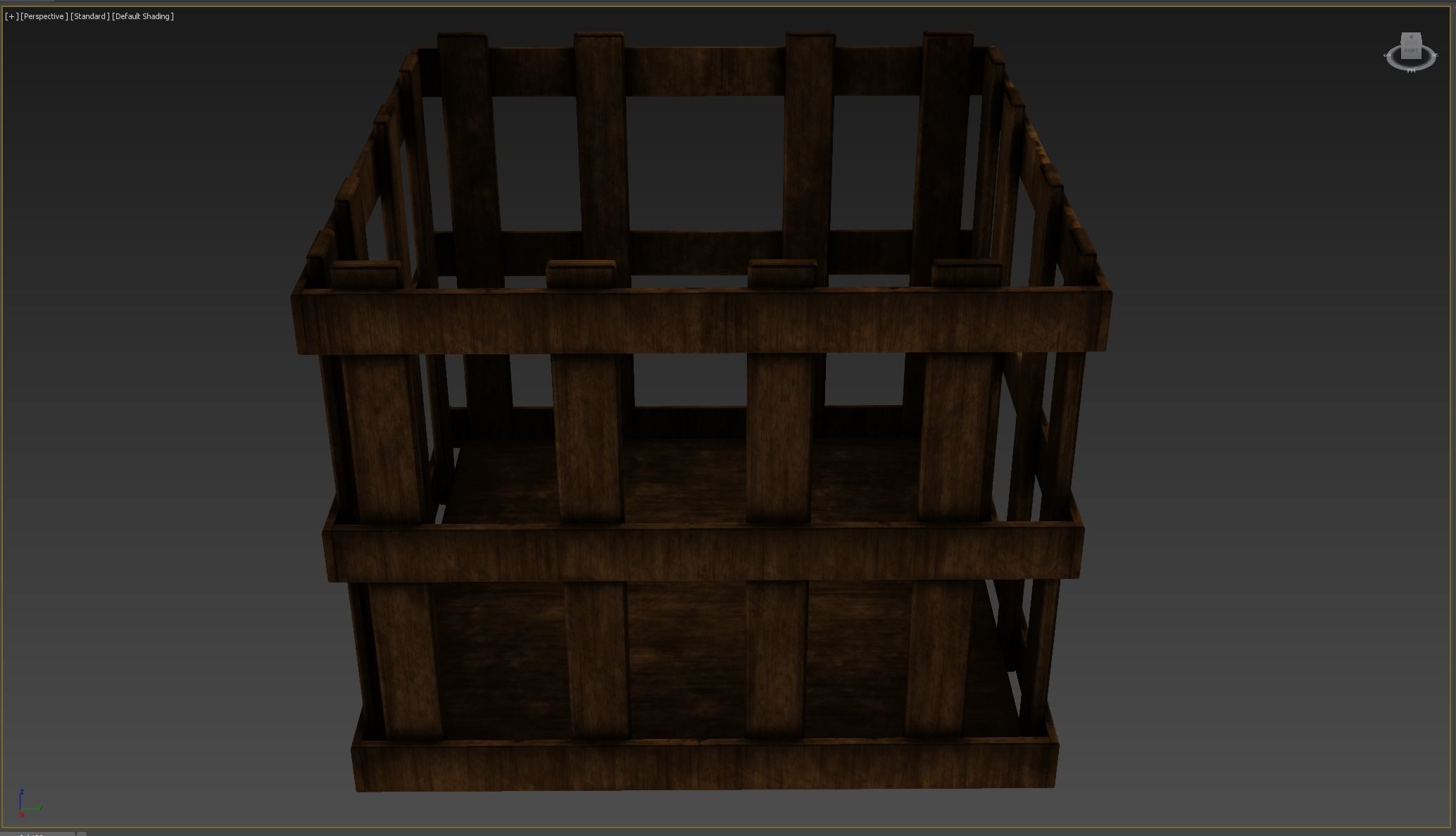 wooden case Low-poly 3D model_5