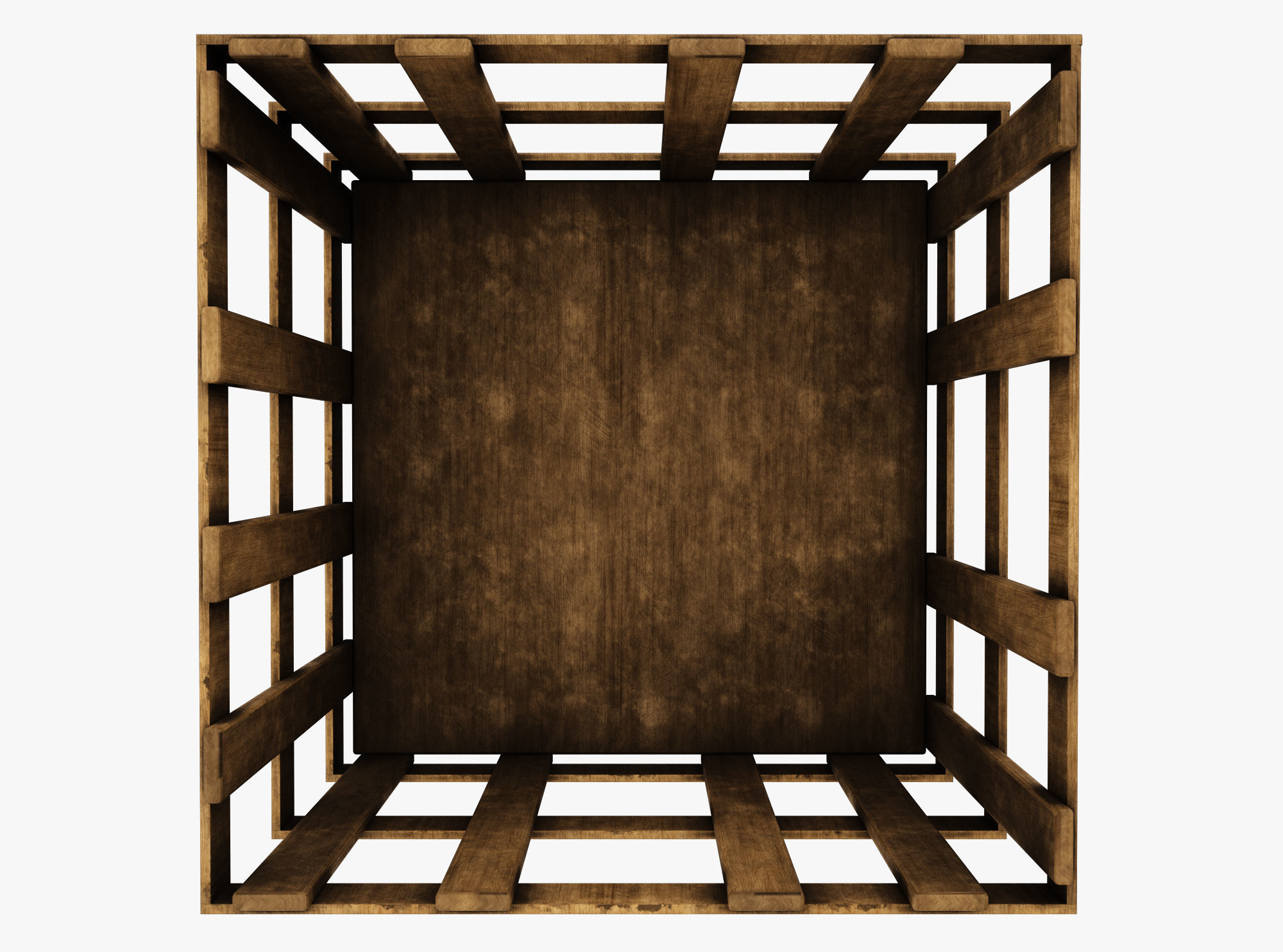 wooden case Low-poly 3D model_2