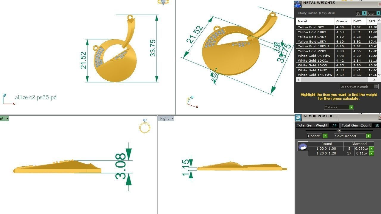 Pendant - PS035 3D print model_4