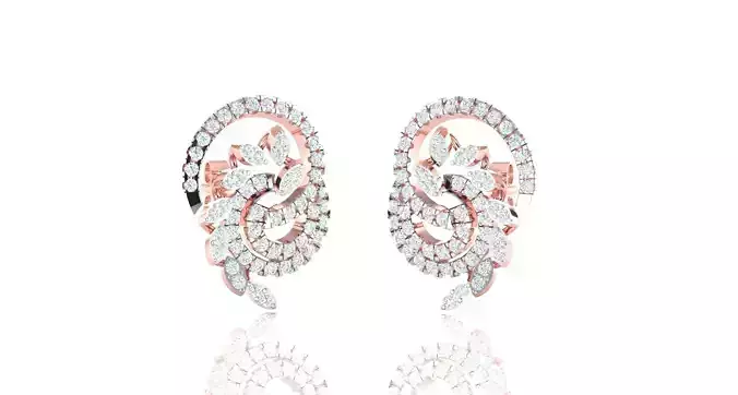 Women Earrings 3dm STL OBJ FBX Renders Details 3D print model