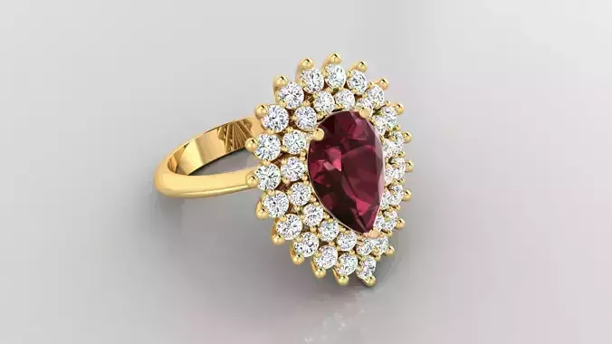 Ring M40 The luxury female ring with gems wedding 3D print model