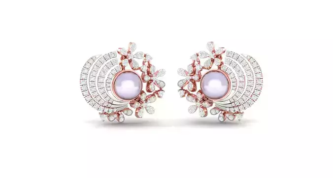 Women Earrings 3dm STL OBJ FBX Renders Details 3D print model