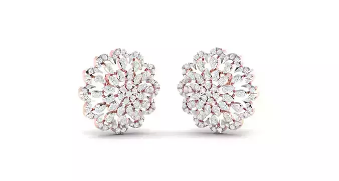Women Earrings 3dm STL OBJ FBX Renders Details 3D print model