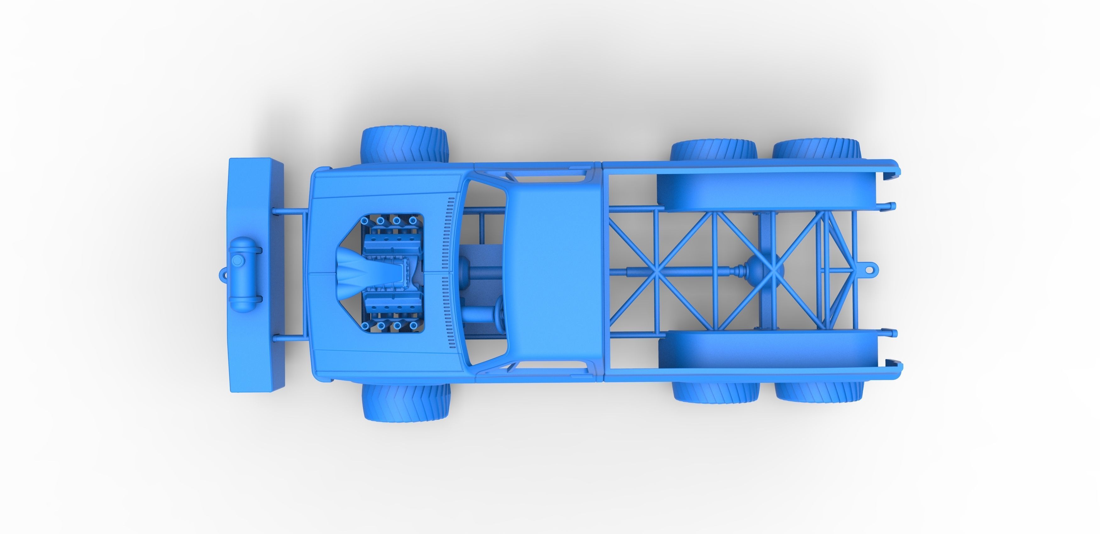 Pulling truck 6wd Scale 1 to 25 3D print model_24