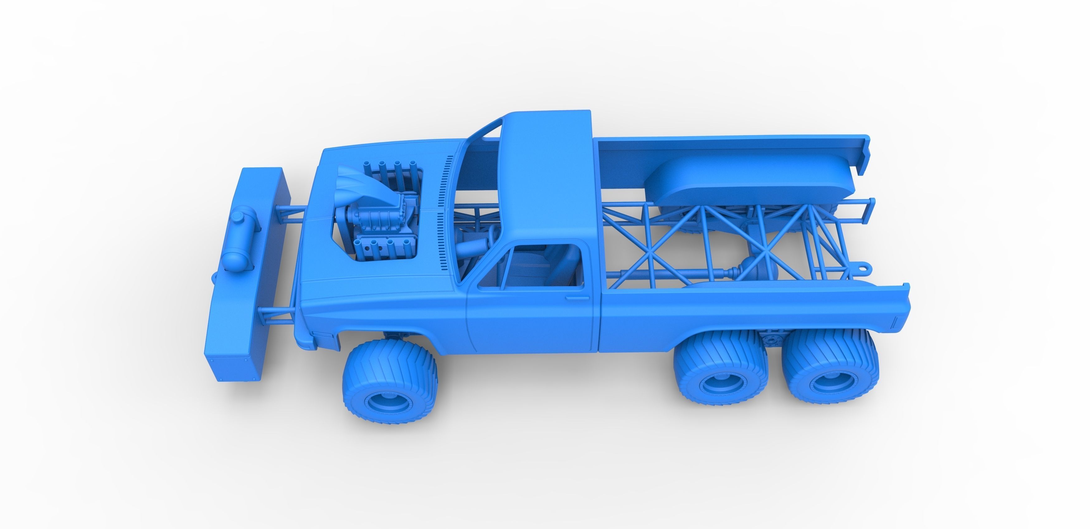 Pulling truck 6wd Scale 1 to 25 3D print model_23
