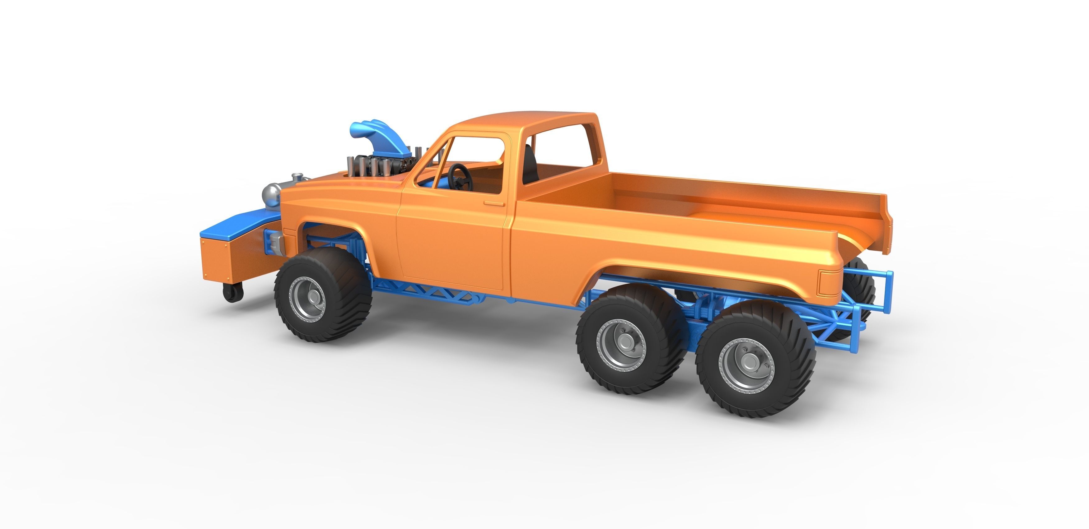 Pulling truck 6wd Scale 1 to 25 3D print model_11