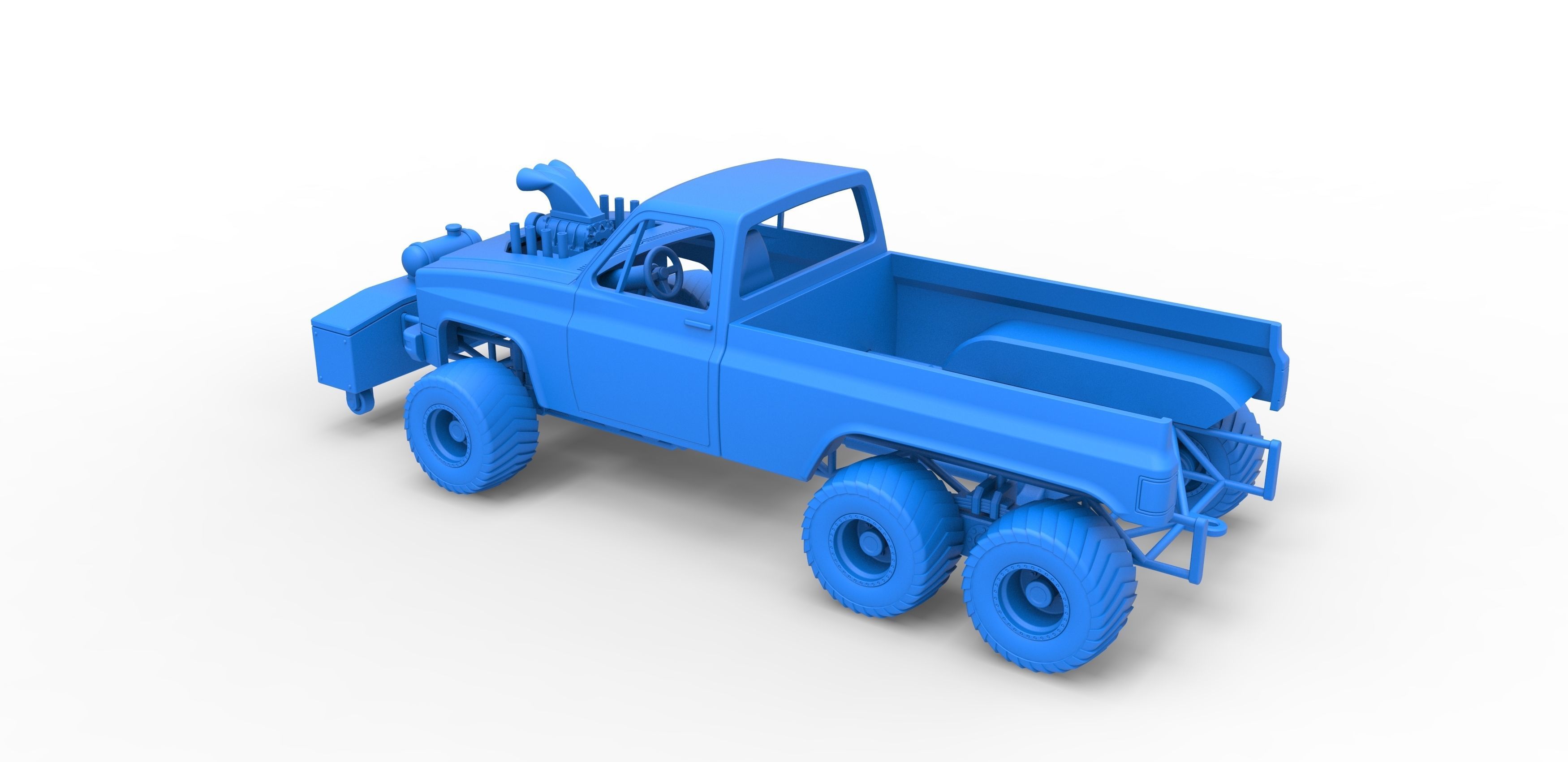 Pulling truck 6wd Scale 1 to 25 3D print model_25