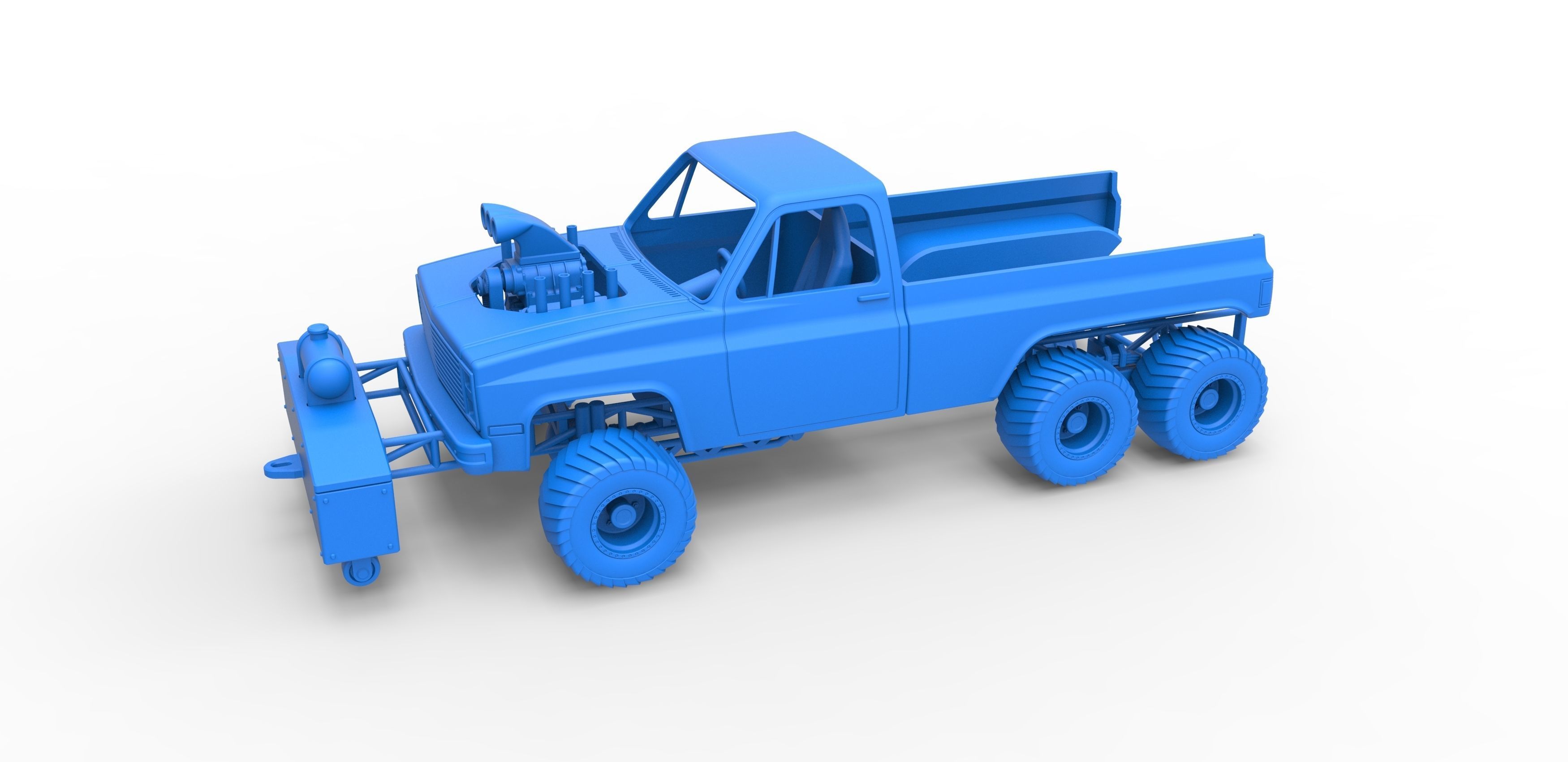 Pulling truck 6wd Scale 1 to 25 3D print model_15