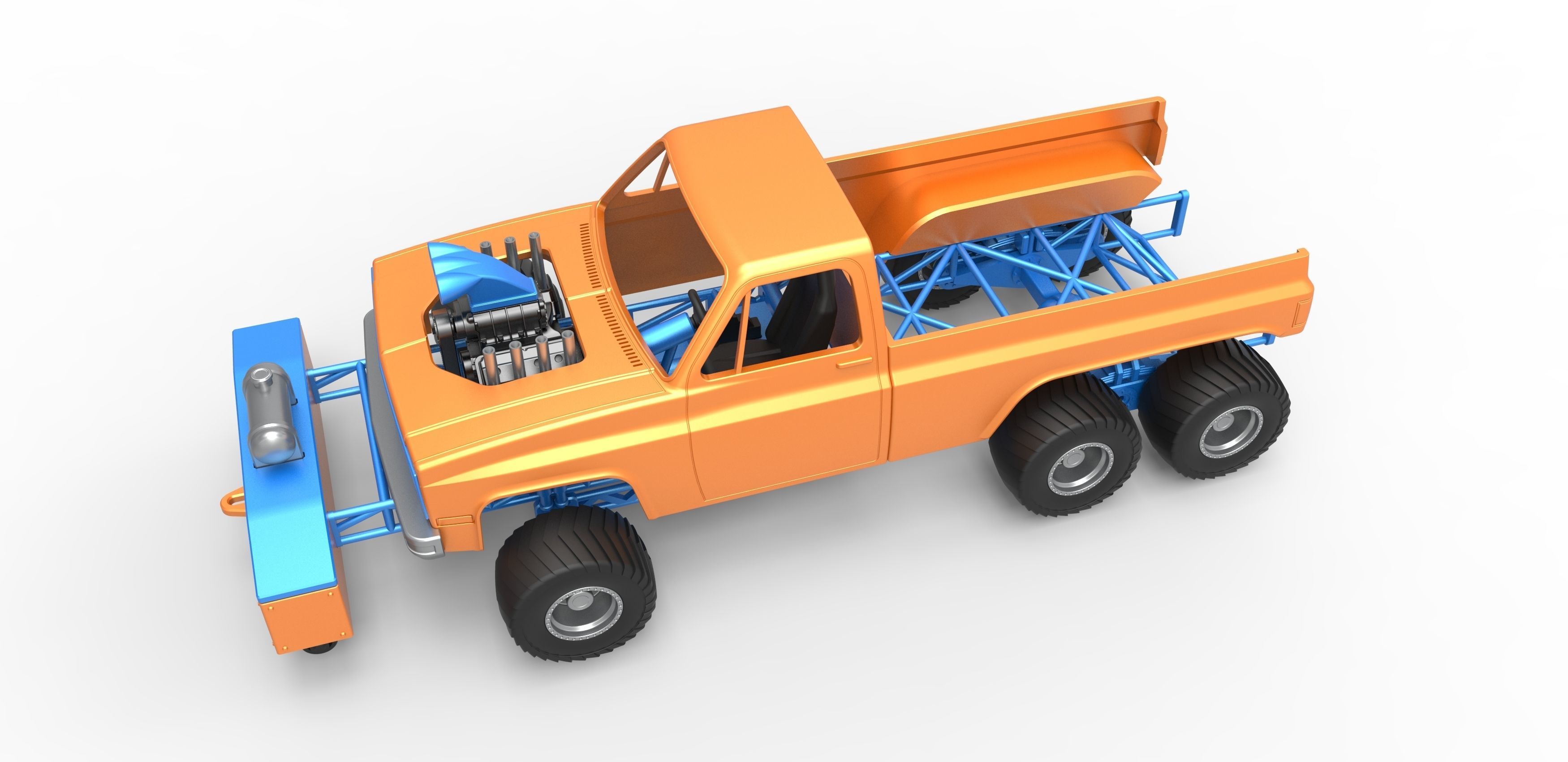Pulling truck 6wd Scale 1 to 25 3D print model_2