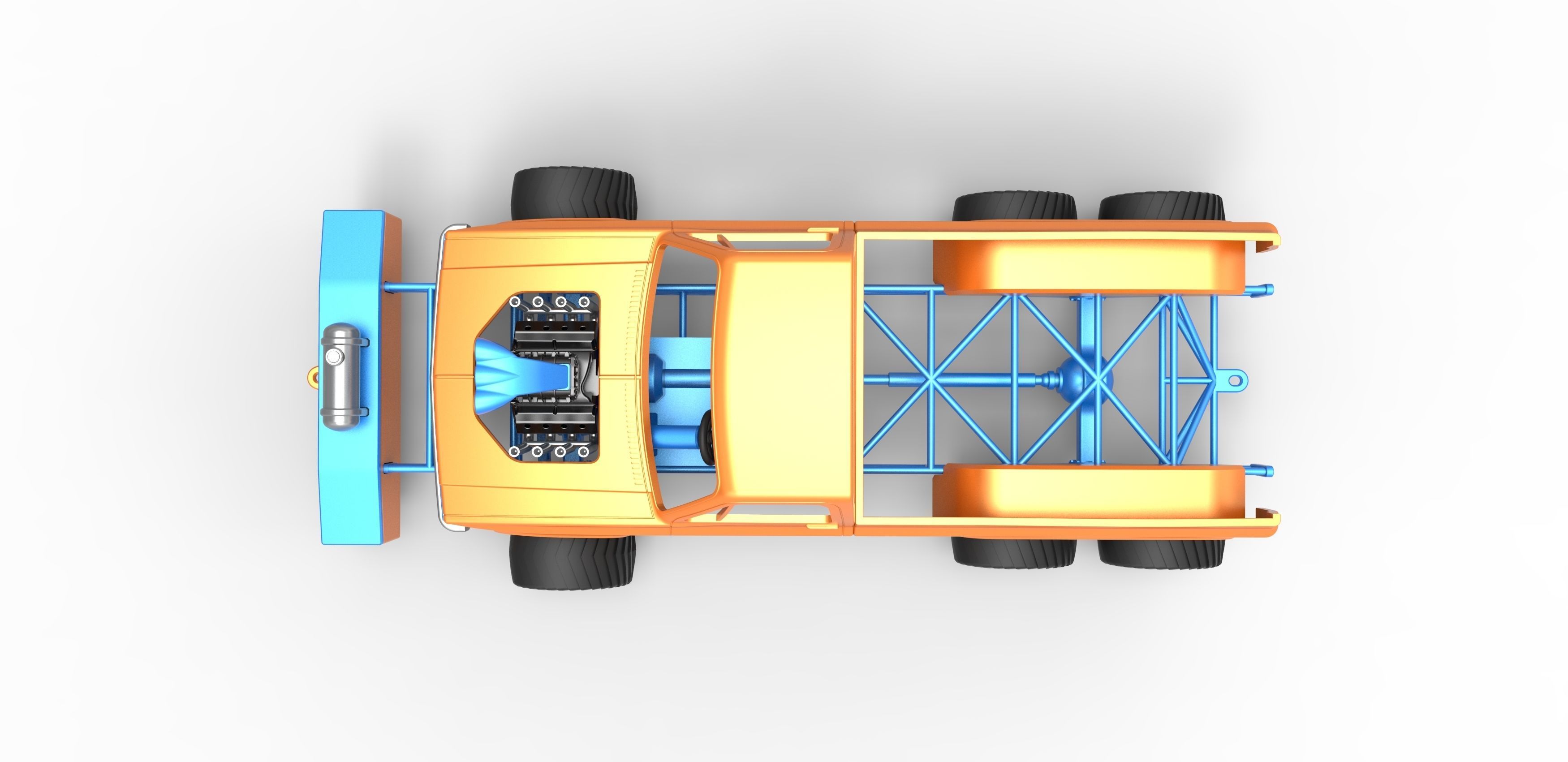 Pulling truck 6wd Scale 1 to 25 3D print model_10