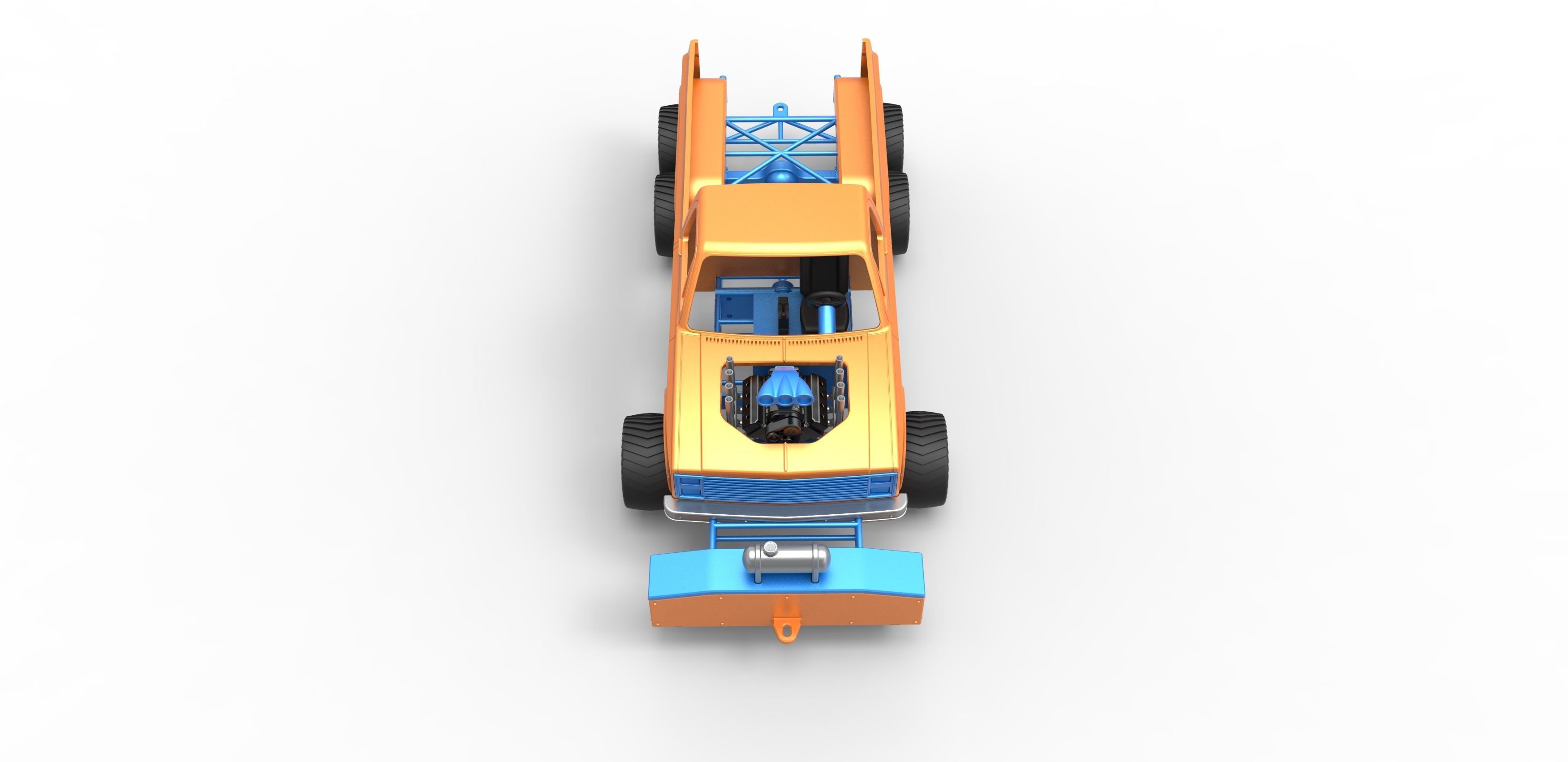 Pulling truck 6wd Scale 1 to 25 3D print model_6