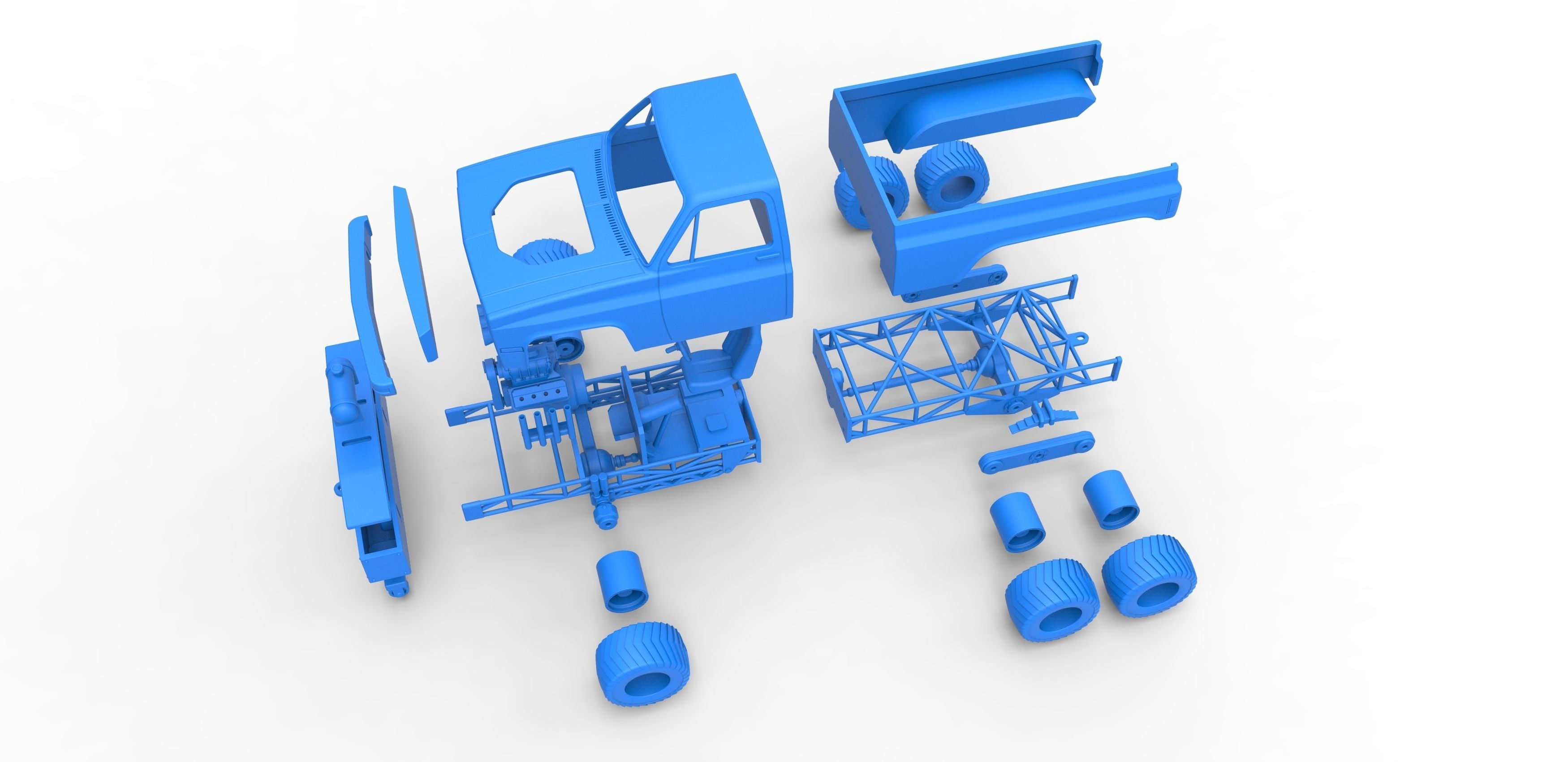 Pulling truck 6wd Scale 1 to 25 3D print model_30