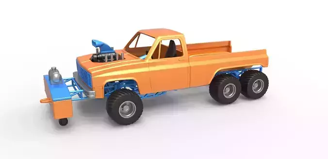 Pulling truck 6wd Scale 1 to 25 3D print model