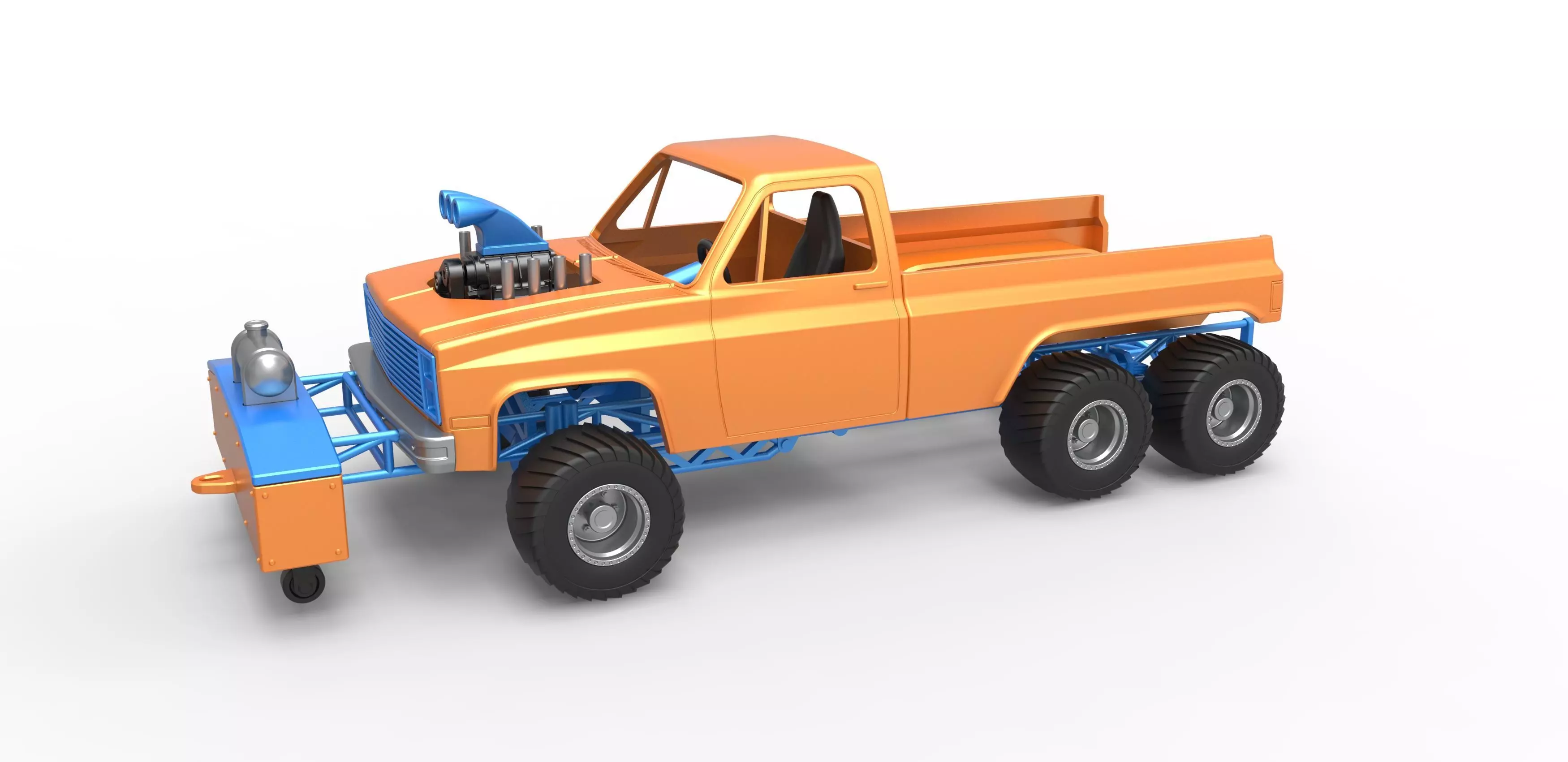 Pulling truck 6wd Scale 1 to 25 3D print model_0