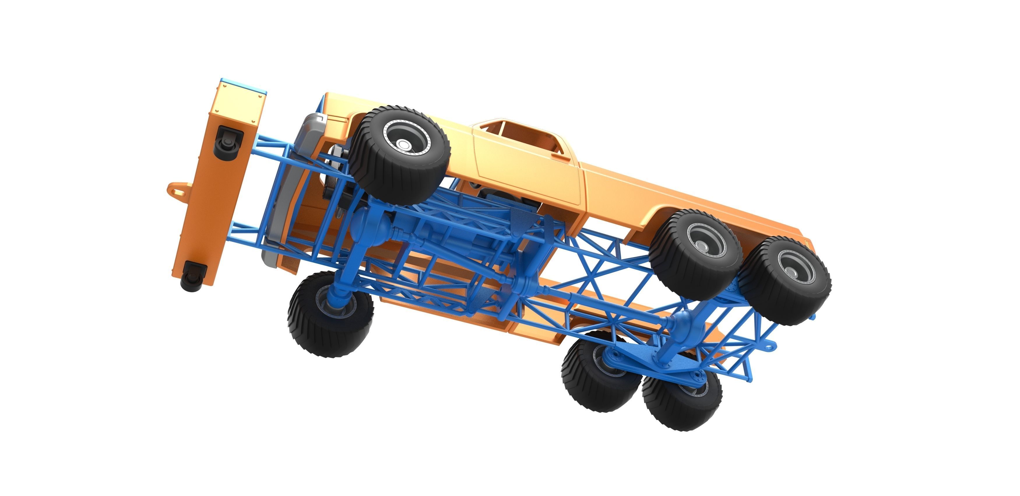 Pulling truck 6wd Scale 1 to 25 3D print model_3