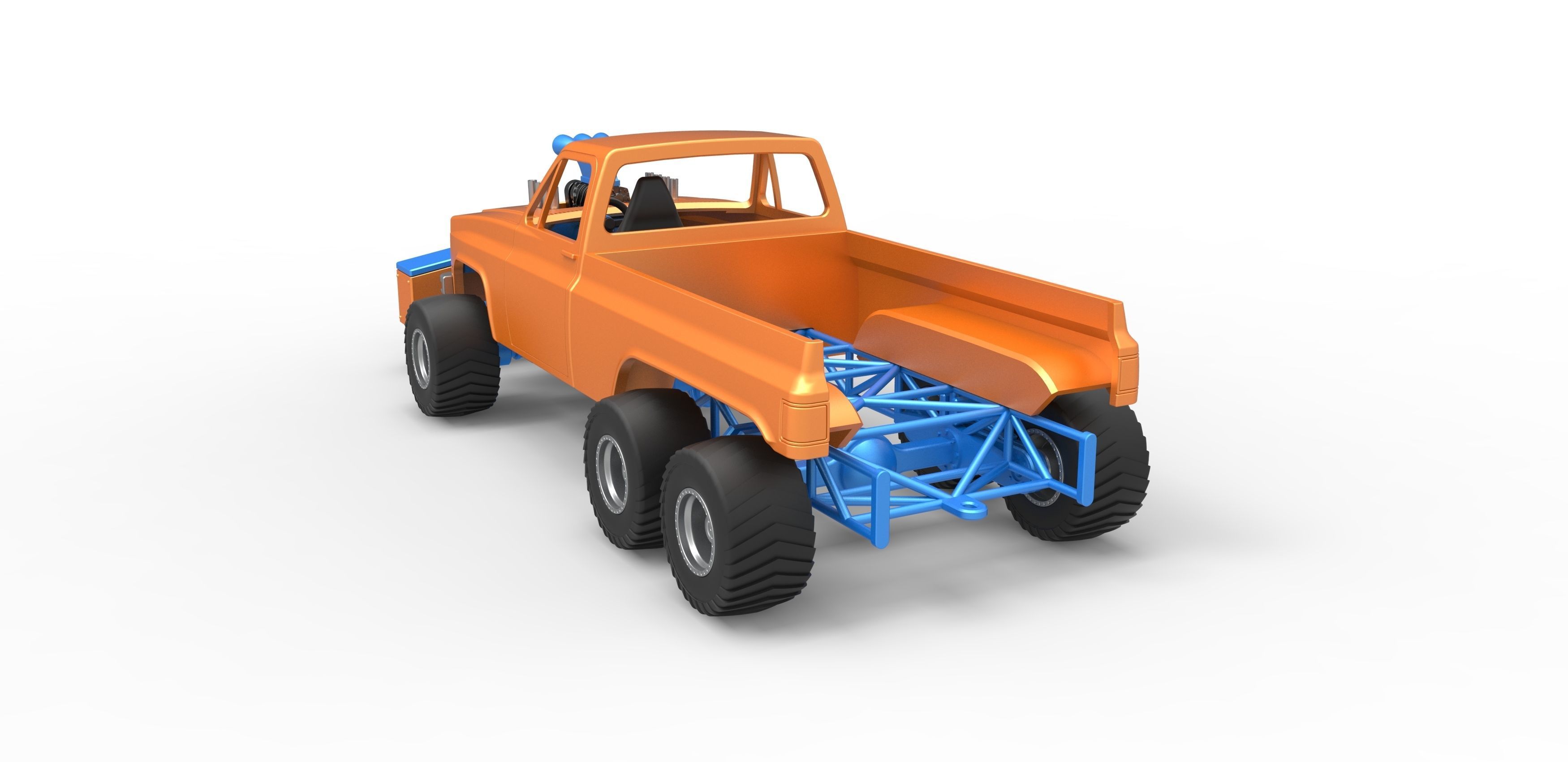 Pulling truck 6wd Scale 1 to 25 3D print model_12
