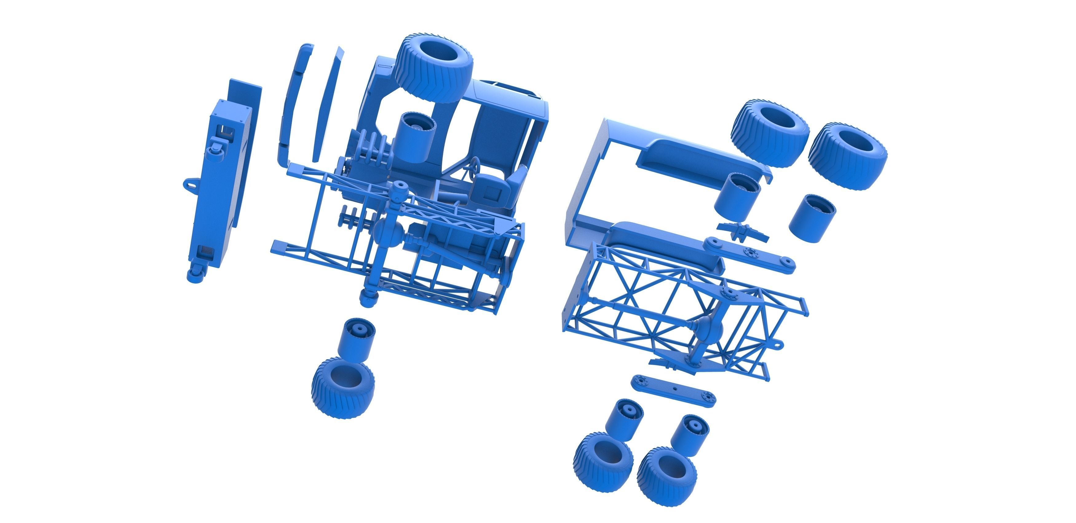 Pulling truck 6wd Scale 1 to 25 3D print model_31