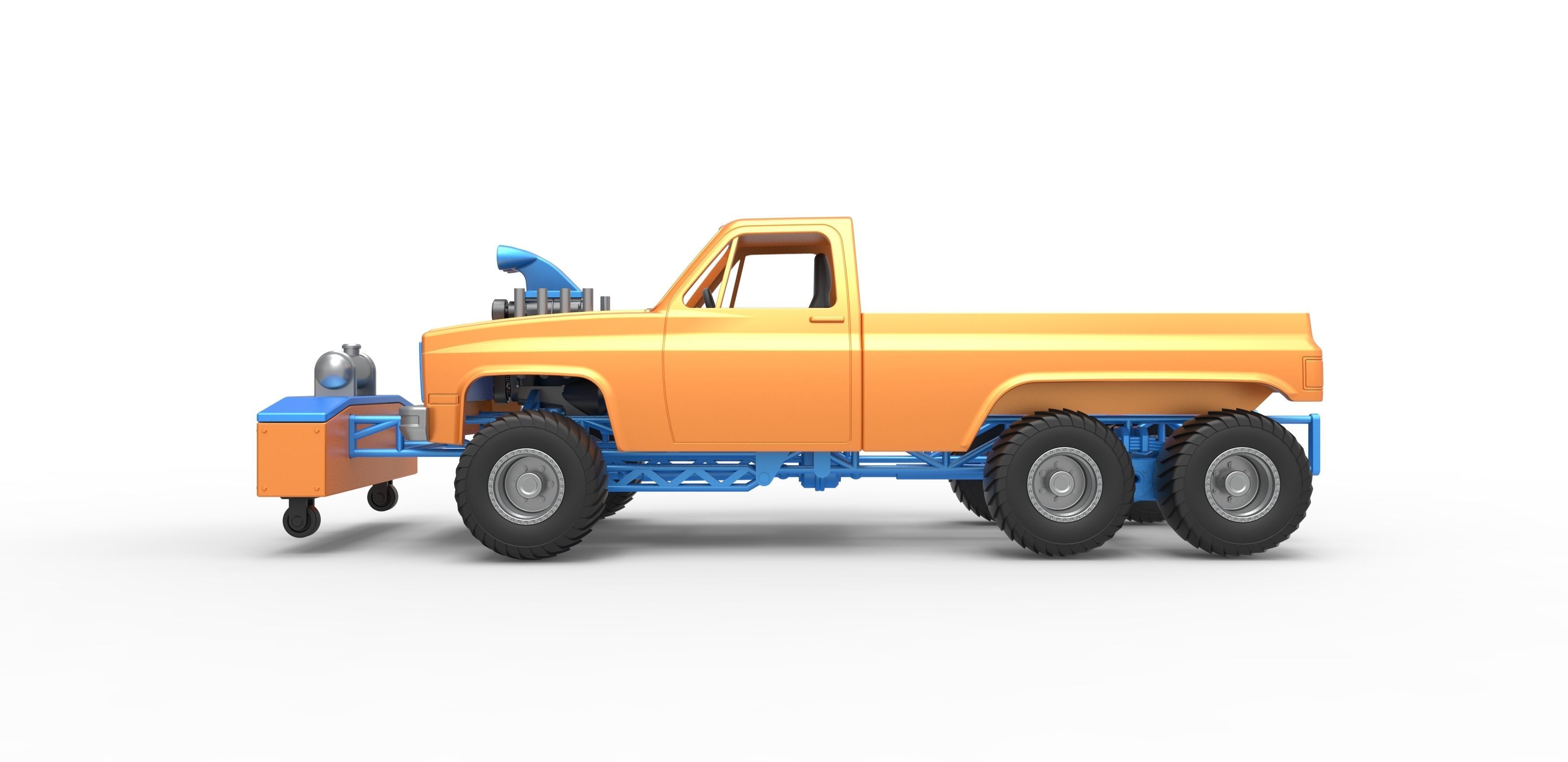 Pulling truck 6wd Scale 1 to 25 3D print model_8