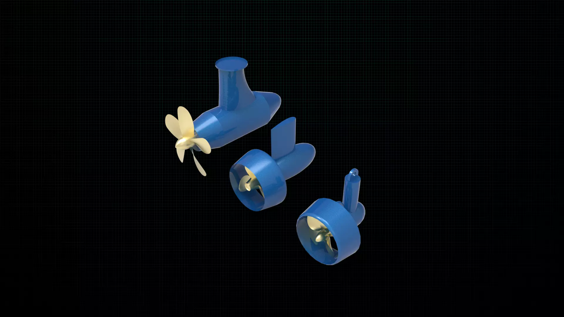 Azipod thruster ship 3D model_0