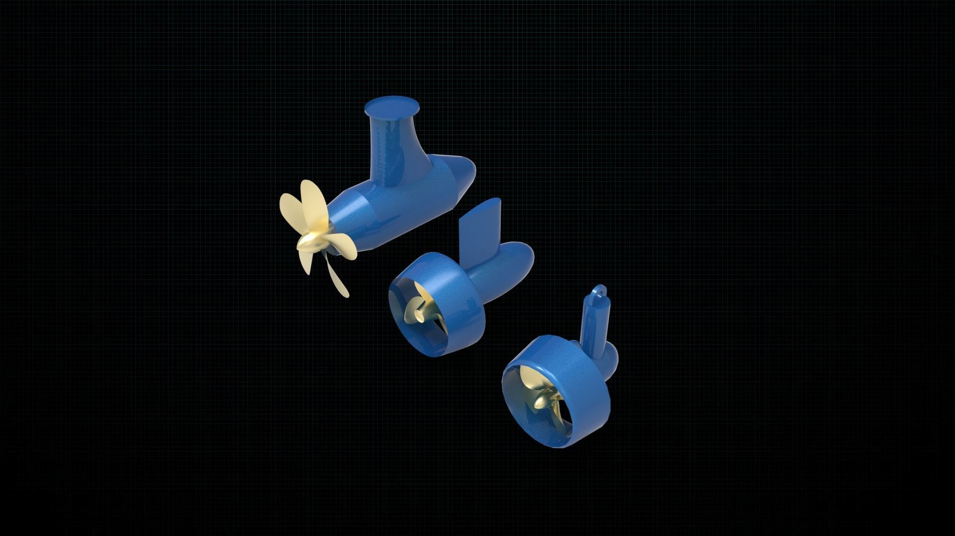 Azipod thruster ship 3D model_0