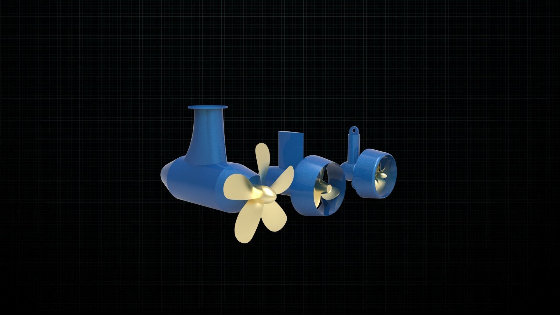 Azipod thruster ship 3D model_3