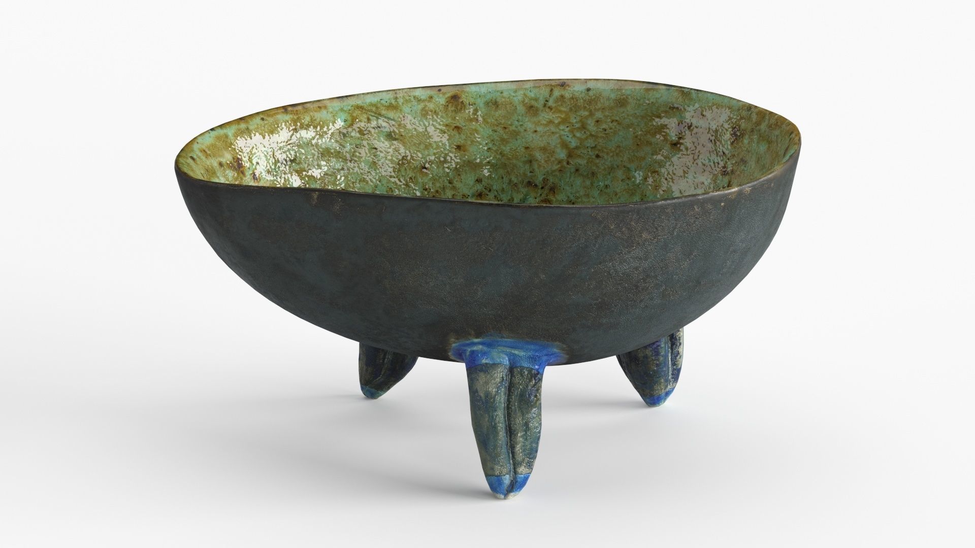 Handmade Ceramic Bowl - Egg shape 3D model_1