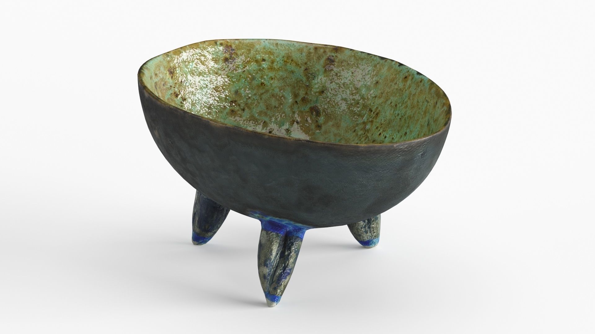 Handmade Ceramic Bowl - Egg shape 3D model_3