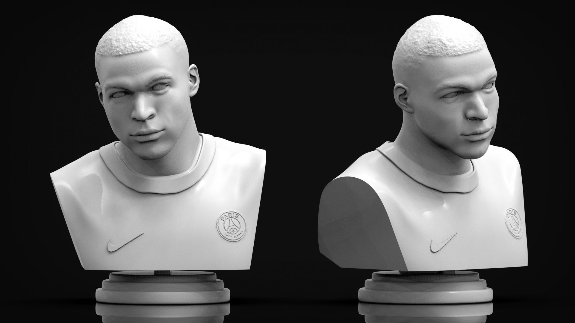 Kylian Mbappe 3D Printable Bust 3D print model_1