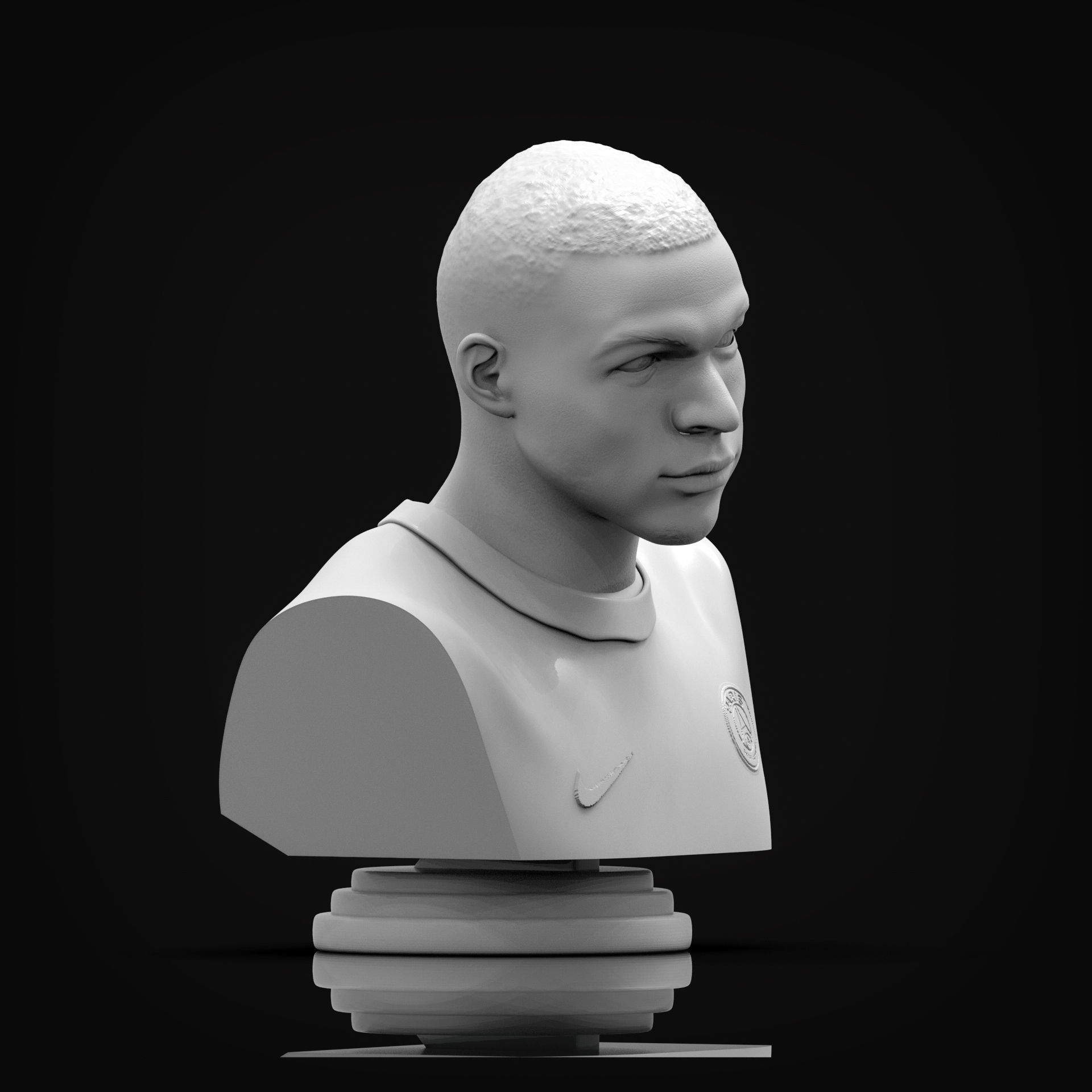 Kylian Mbappe 3D Printable Bust 3D print model_12