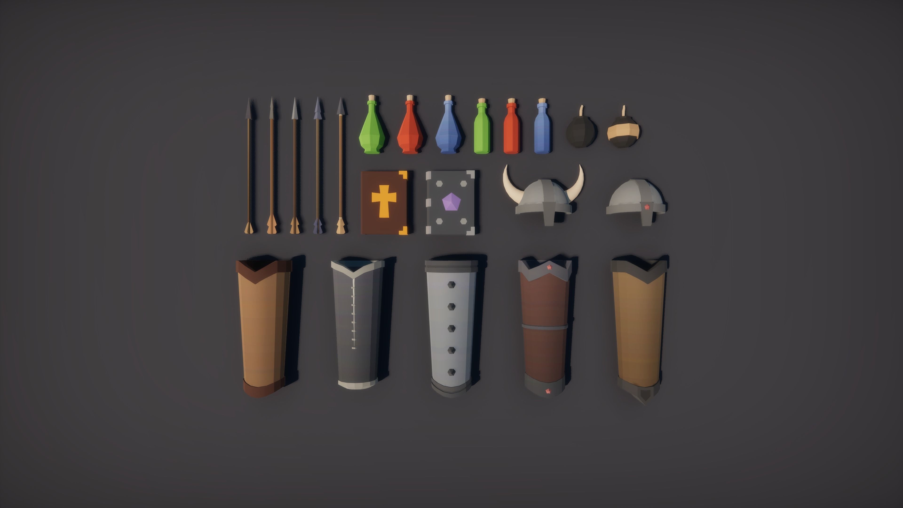 Low Poly RPG Fantasy Weapons Low-poly 3D model_10