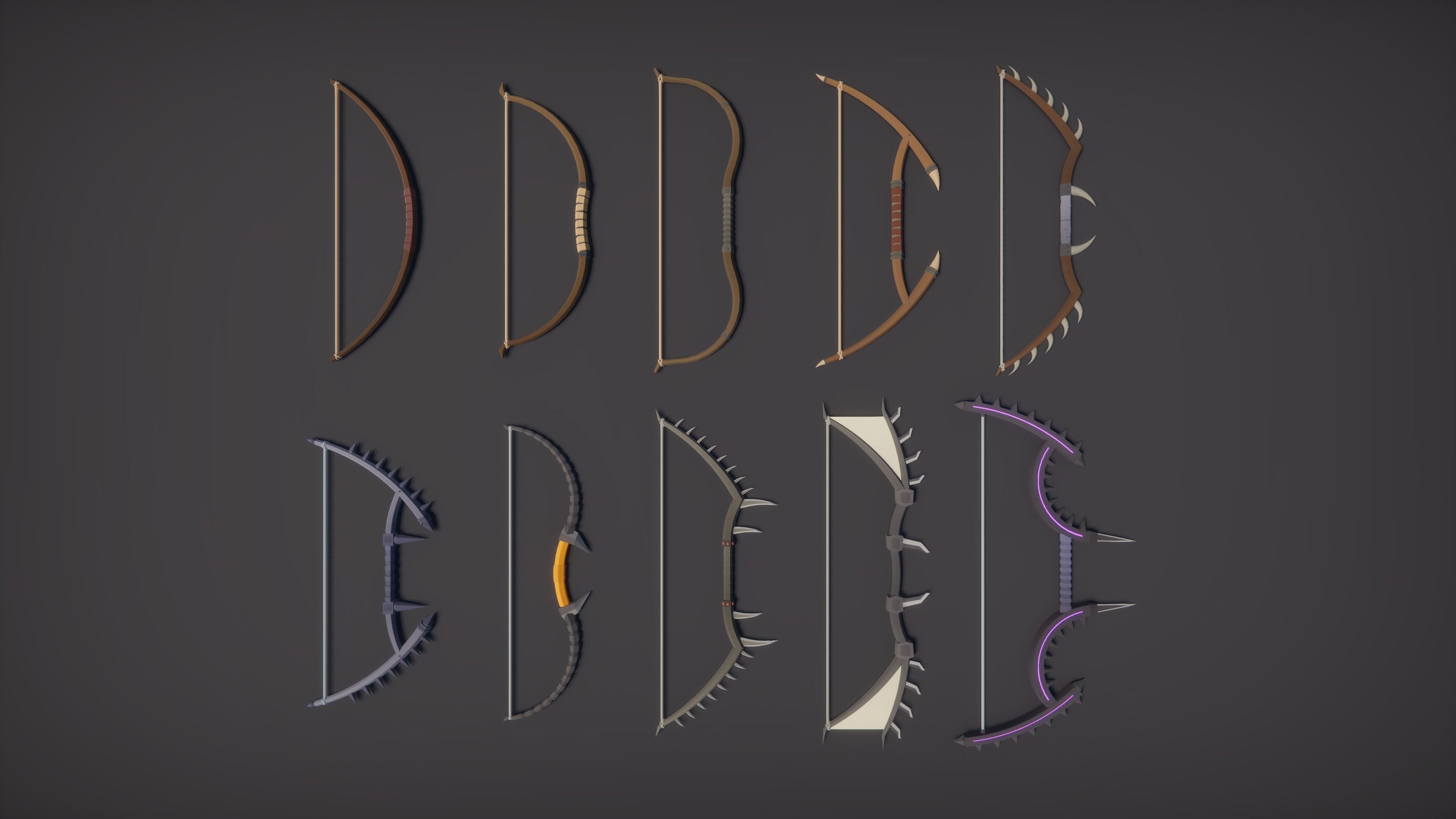 Low Poly RPG Fantasy Weapons Low-poly 3D model_6