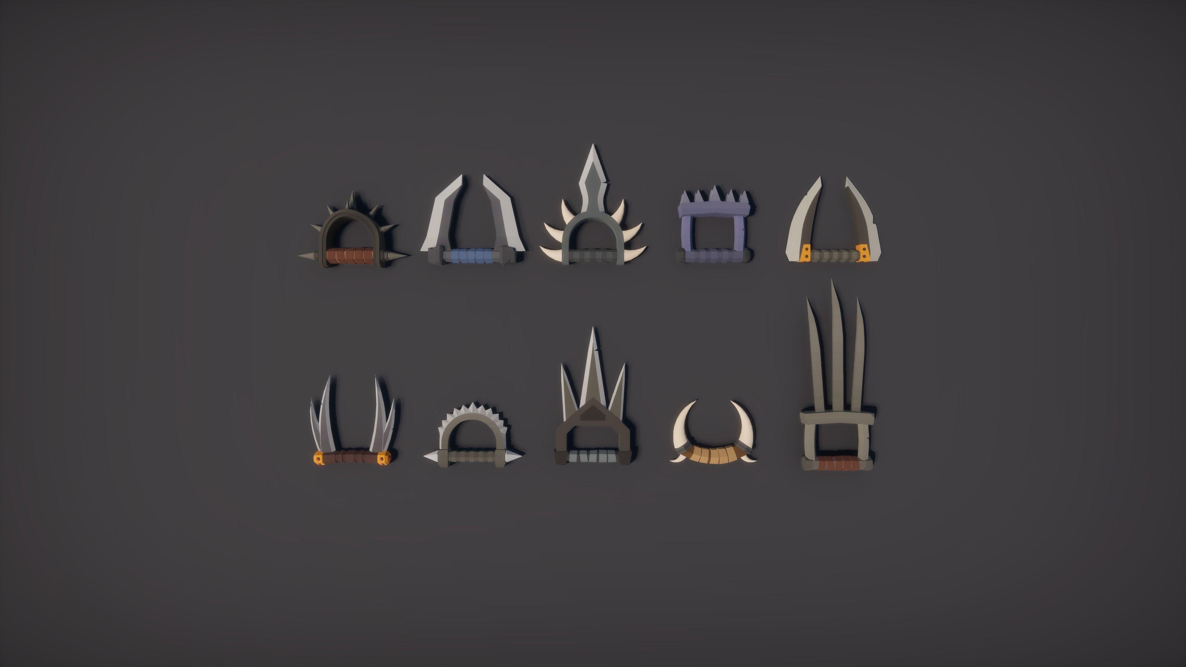 Low Poly RPG Fantasy Weapons Low-poly 3D model_8
