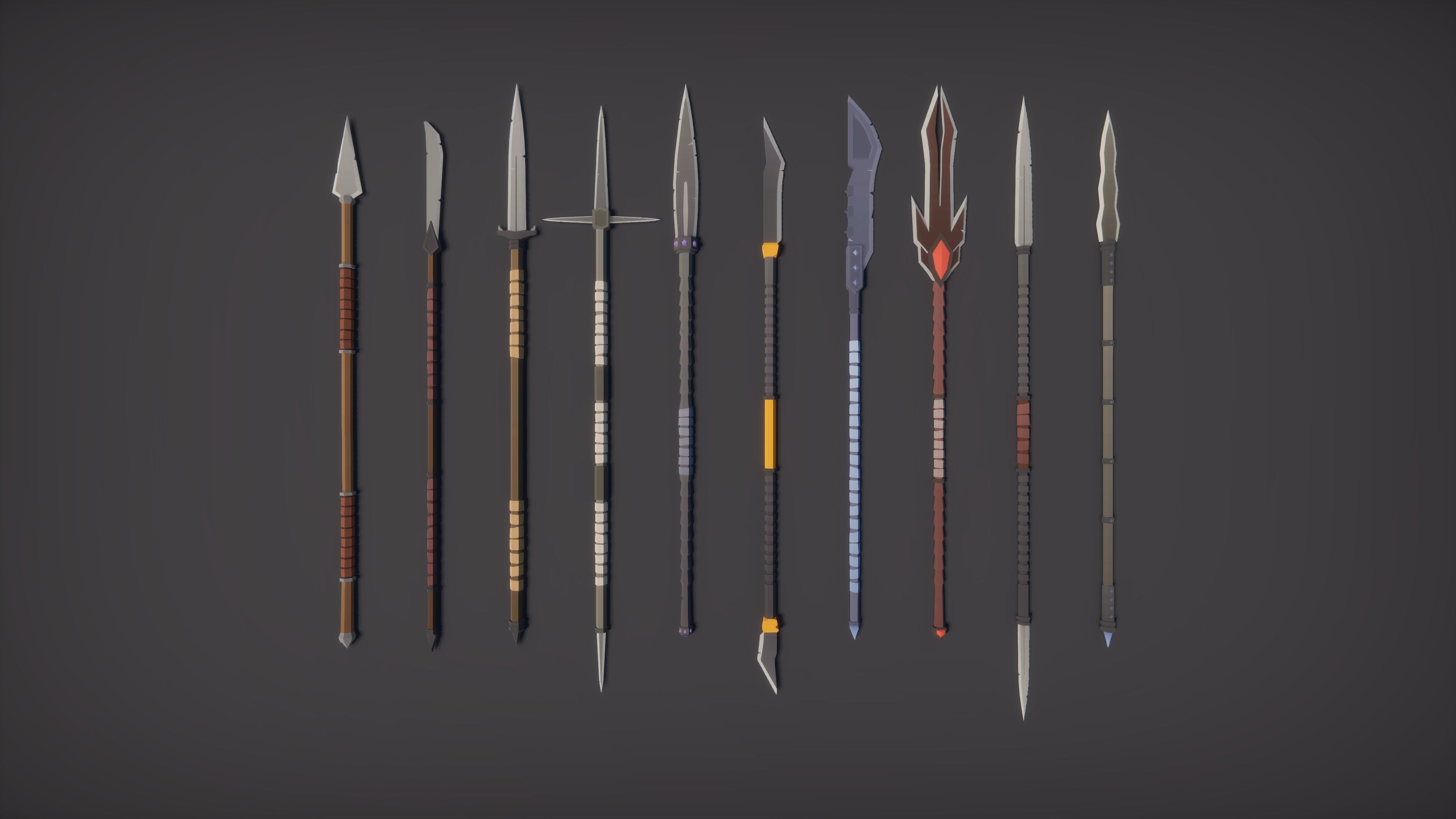 Low Poly RPG Fantasy Weapons Low-poly 3D model_2