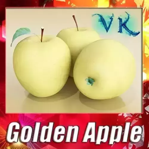 Yellow Apple High Detail Resolution 3D model