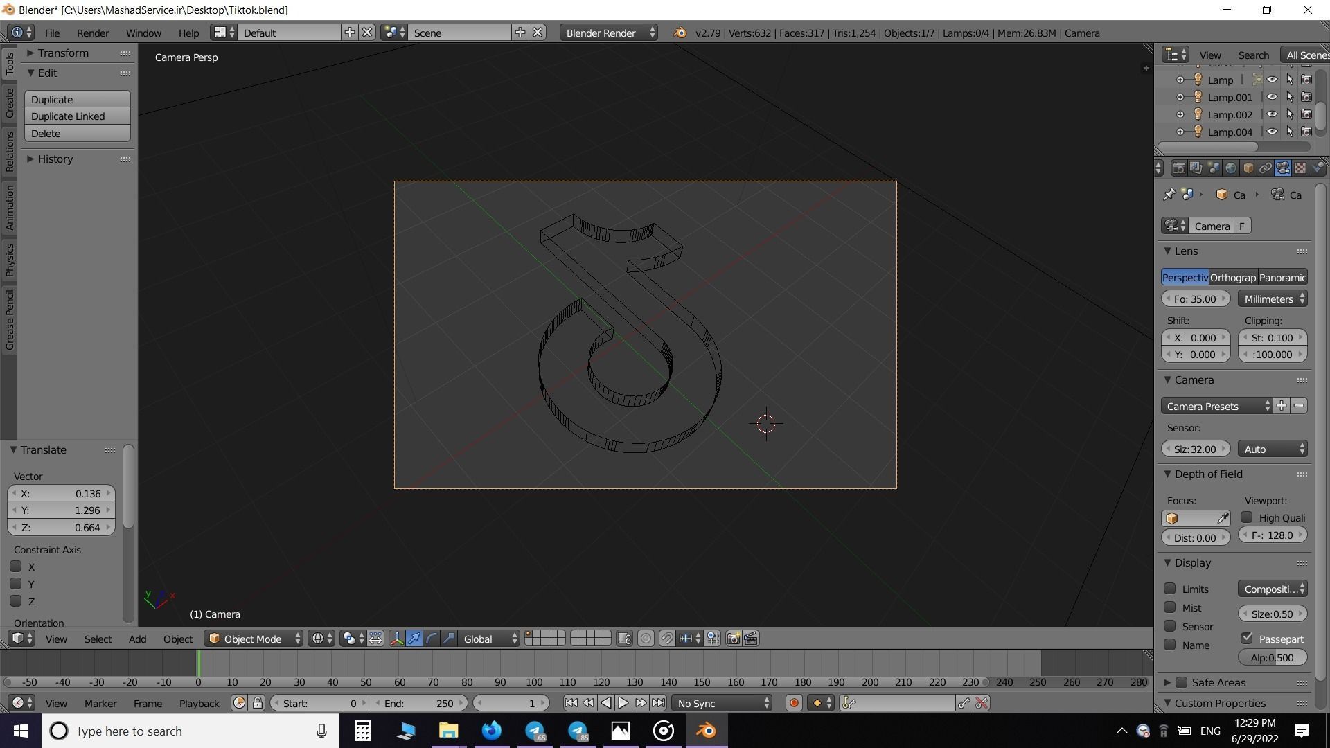 Tik Tok logo Low-poly 3D model_2