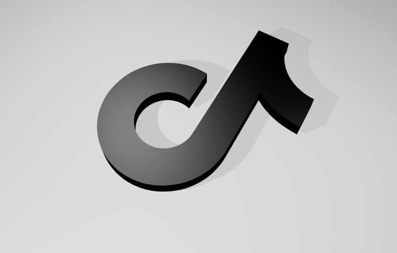 Tik Tok logo Low-poly 3D model_3