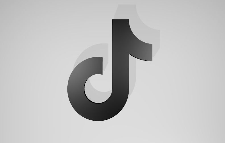 Tik Tok logo Low-poly 3D model_1
