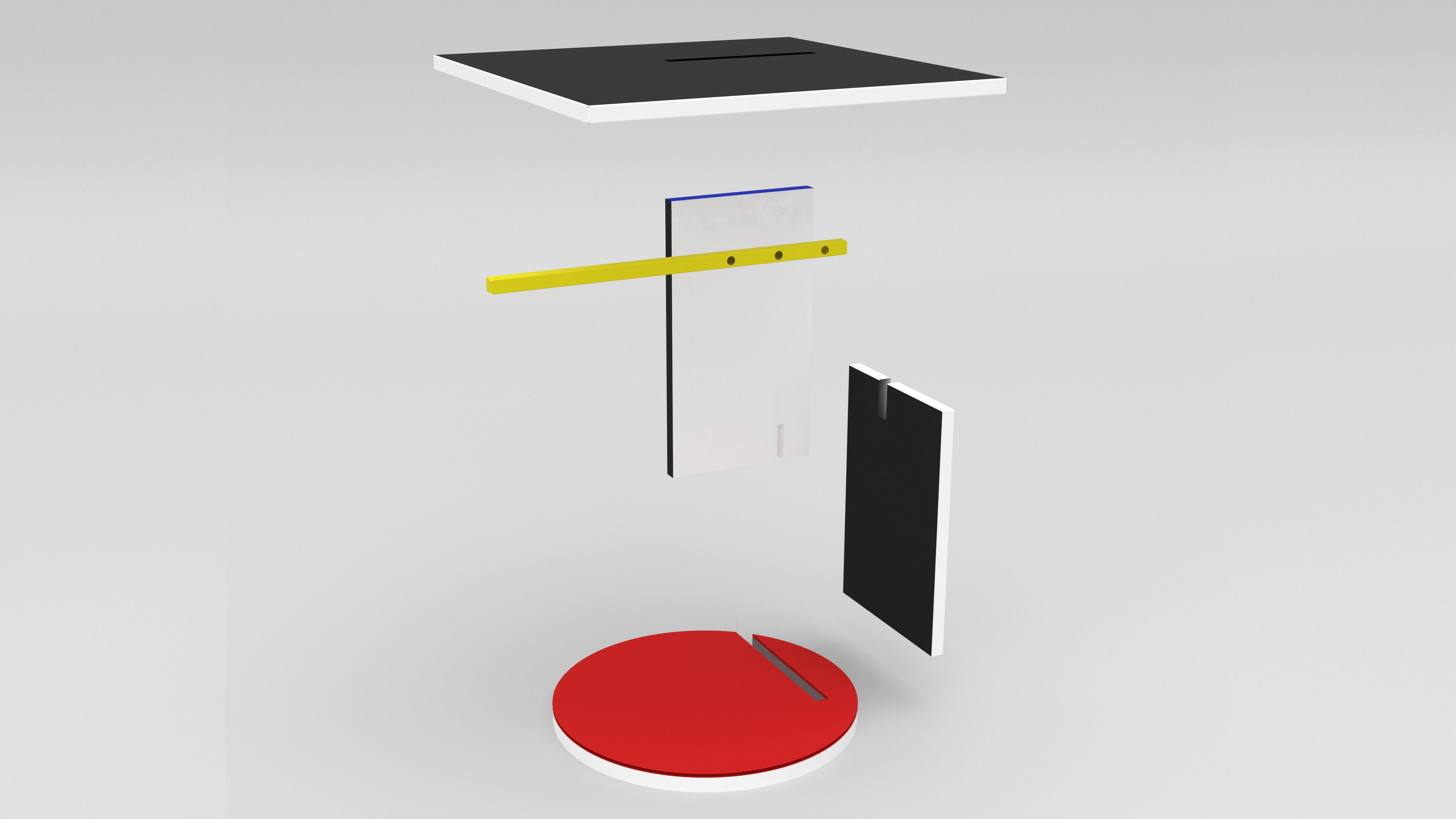 Rietveld schroeder table 1922 3D model_1