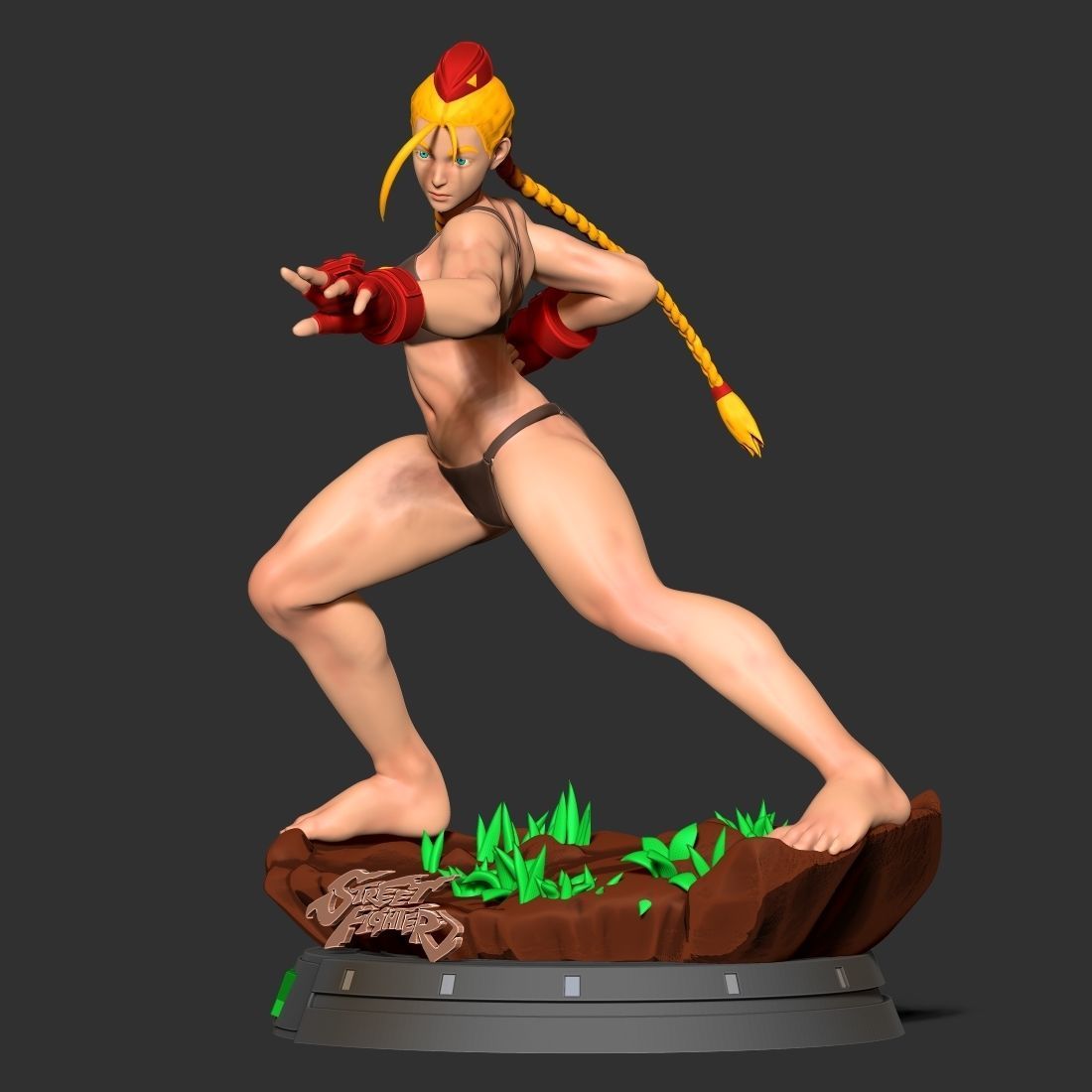 Cammy street fighter statue 3D print model_8