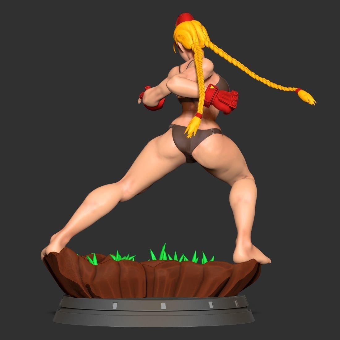 Cammy street fighter statue 3D print model_5