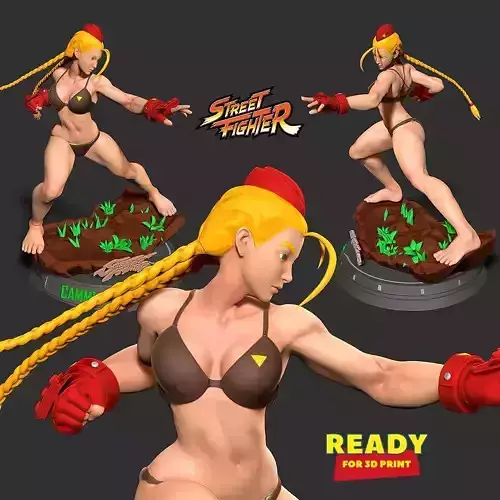 Cammy street fighter statue