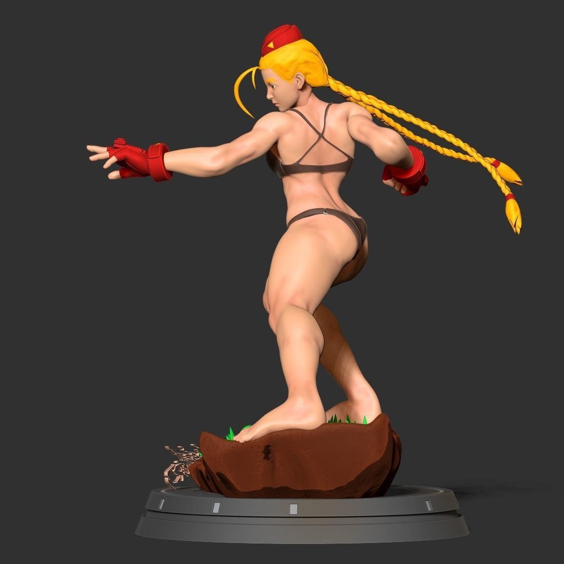 Cammy street fighter statue 3D print model_10