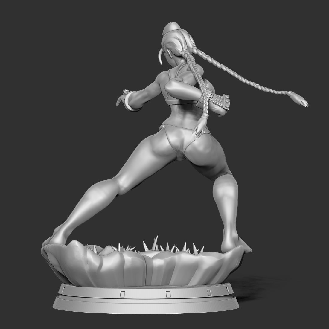 Cammy street fighter statue 3D print model_7