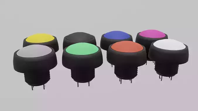 12mm Push Button Low-poly 3D model