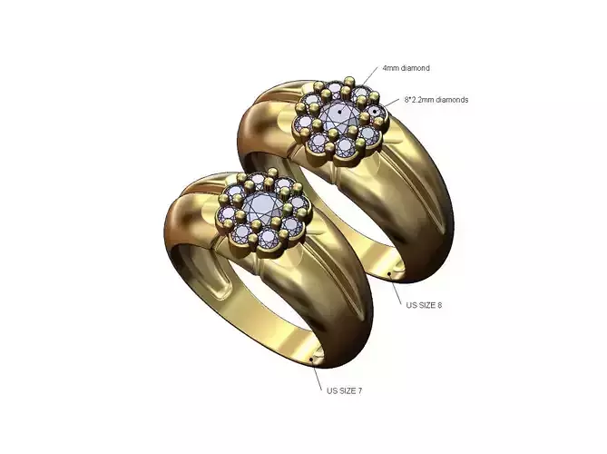 Carved bubble cluster diamond statement ring